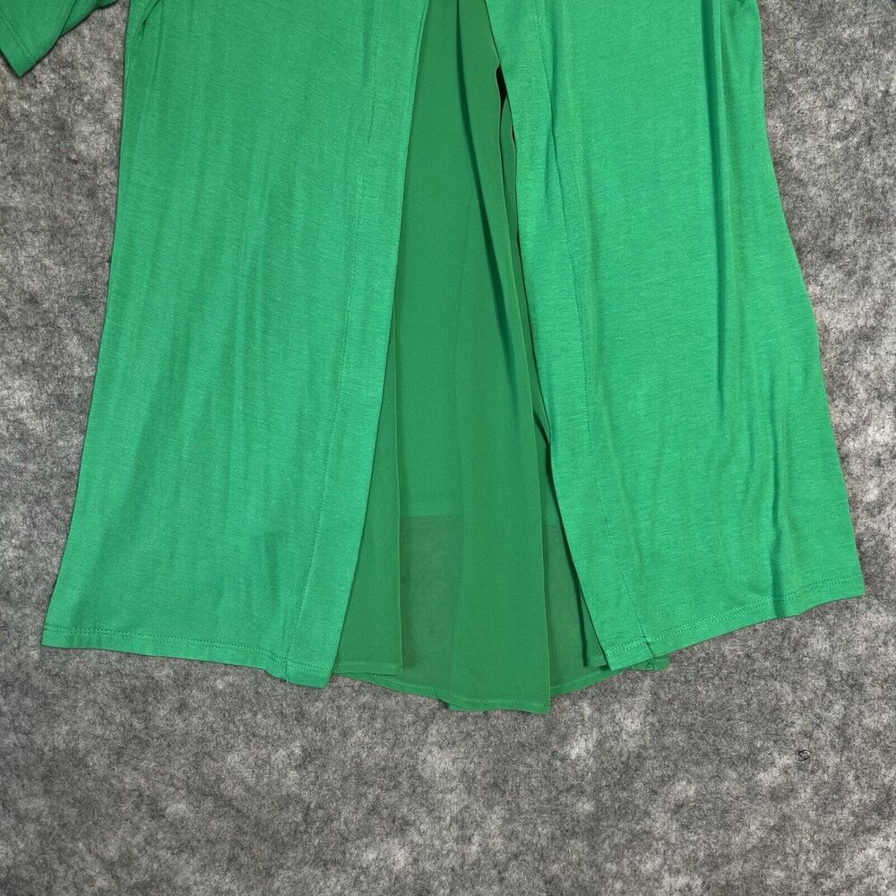 Kim & Cami Tunic Top Women's 1X Semi Sheer Tunic Blouse Green - Picture 10 of 13